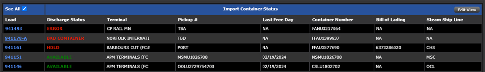 FMI instant pricing at rails and ports